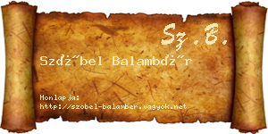 Szóbel Balambér névjegykártya